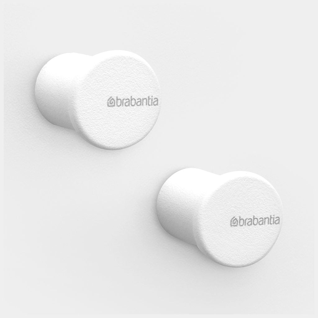 Brabantia Haken MindSet – 2,1×2,3×2,1 cm, Recycling-Kunststoff, 2 kg, zum Schrauben, Weiss, 2er-Set