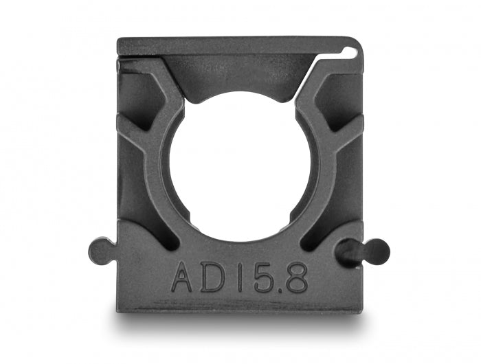 DeLOCK Kabelschlauchhalter – 30 mm × 23 mm, Kunststoff, Schwarz, mit Verschlussclip, 8er-Pack