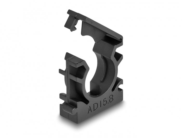 DeLOCK Kabelschlauchhalter – 30 mm × 23 mm, Kunststoff, Schwarz, mit Verschlussclip, 8er-Pack
