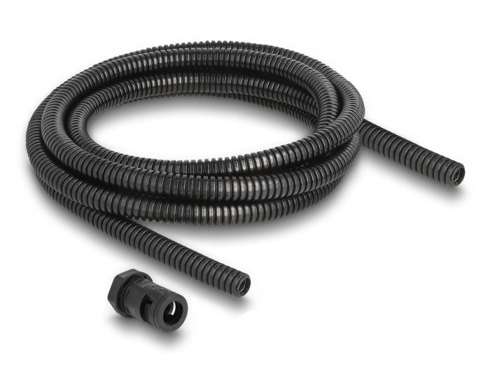 DeLOCK Kabelschlauch – Ø 10 mm – 2 m – Kunststoff – Schwarz