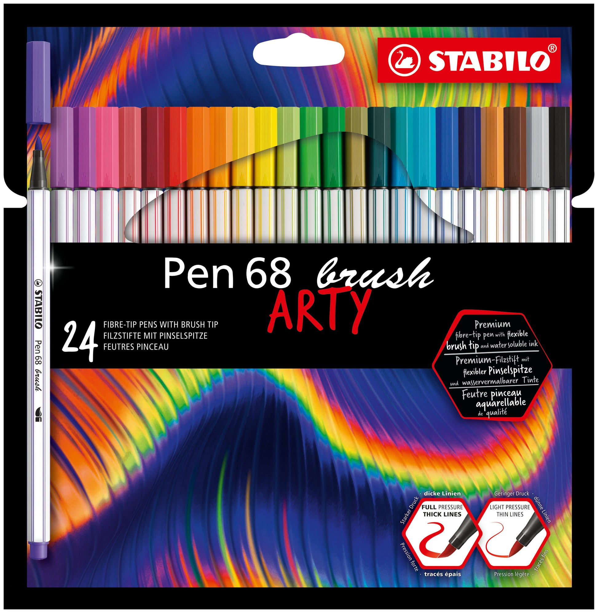 STABILO Filzstifte Pen 68 Brush Arty, 24 Farben