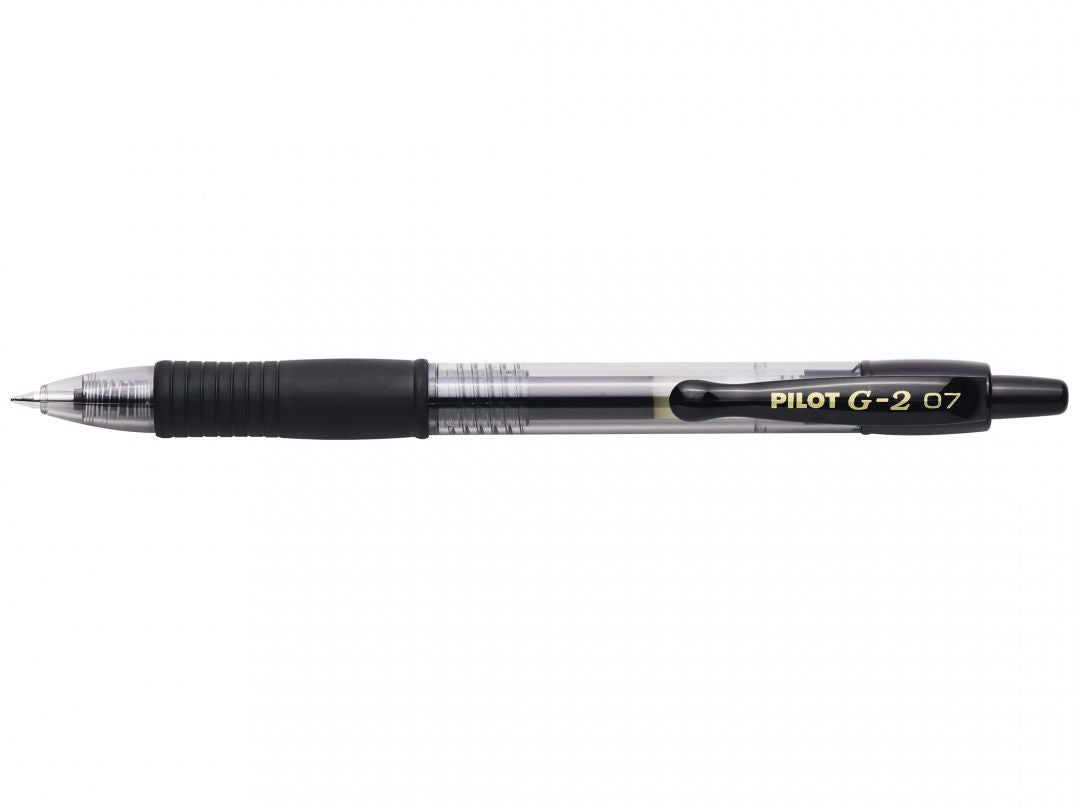 Pilot G-2 Gelschreiber, Druckmechanik – Schwarz, Spitze 0,7 mm, schnelltrocknend, nachfüllbar