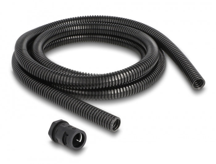 DeLOCK Kabelschlauch, Ø 15,8 mm, 2 m, IP67 – Schwarz