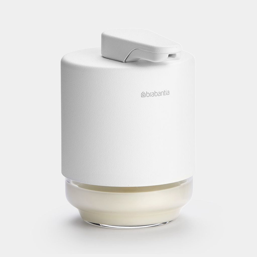 Brabantia MindSet Seifenspender – Metall, Glas, Weiss, 200 ml
