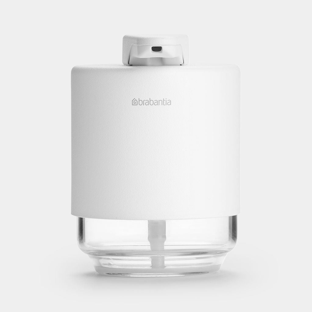 Brabantia MindSet Seifenspender – Metall, Glas, Weiss, 200 ml
