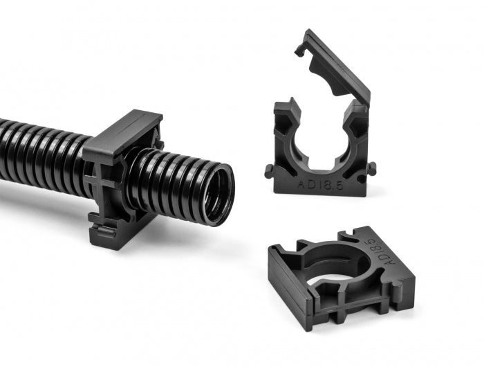 DeLOCK Kabelhalter mit Verschlussclip, Ø 13 mm, 8er-Pack – schwarz