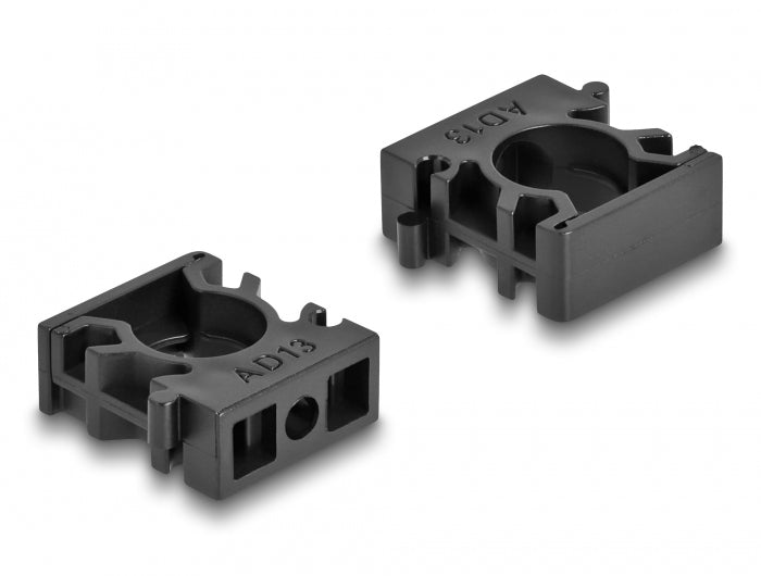 DeLOCK Kabelhalter mit Verschlussclip, Ø 13 mm, 8er-Pack – schwarz
