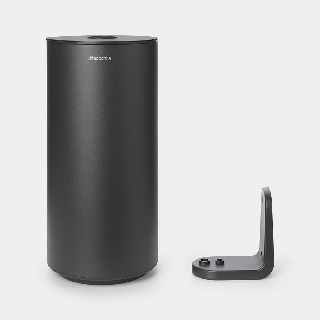 Brabantia Toilettenpapierspender MindSet – Recycelter Kunststoff, für 2 Rollen, 13,7 × 13,7 × 28,9 cm