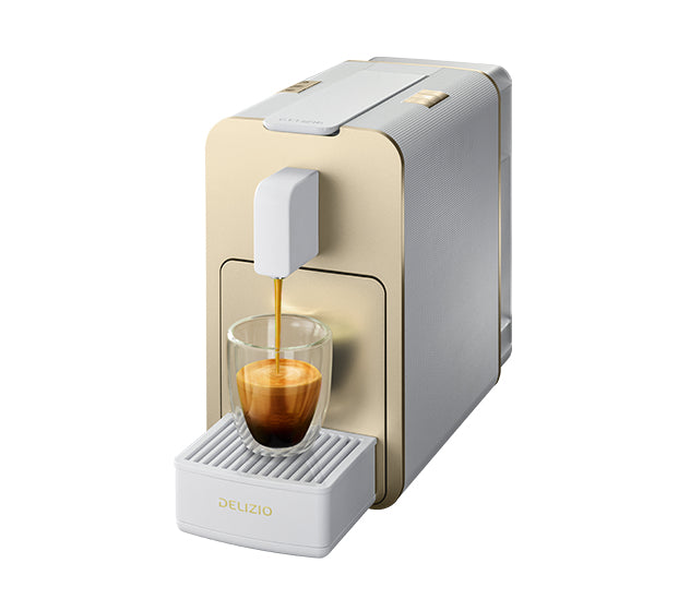 Delizio Viva elegante Champ Kapselmaschine – für Delizio-Kapseln, 19 bar, 0,8 l, Weiss