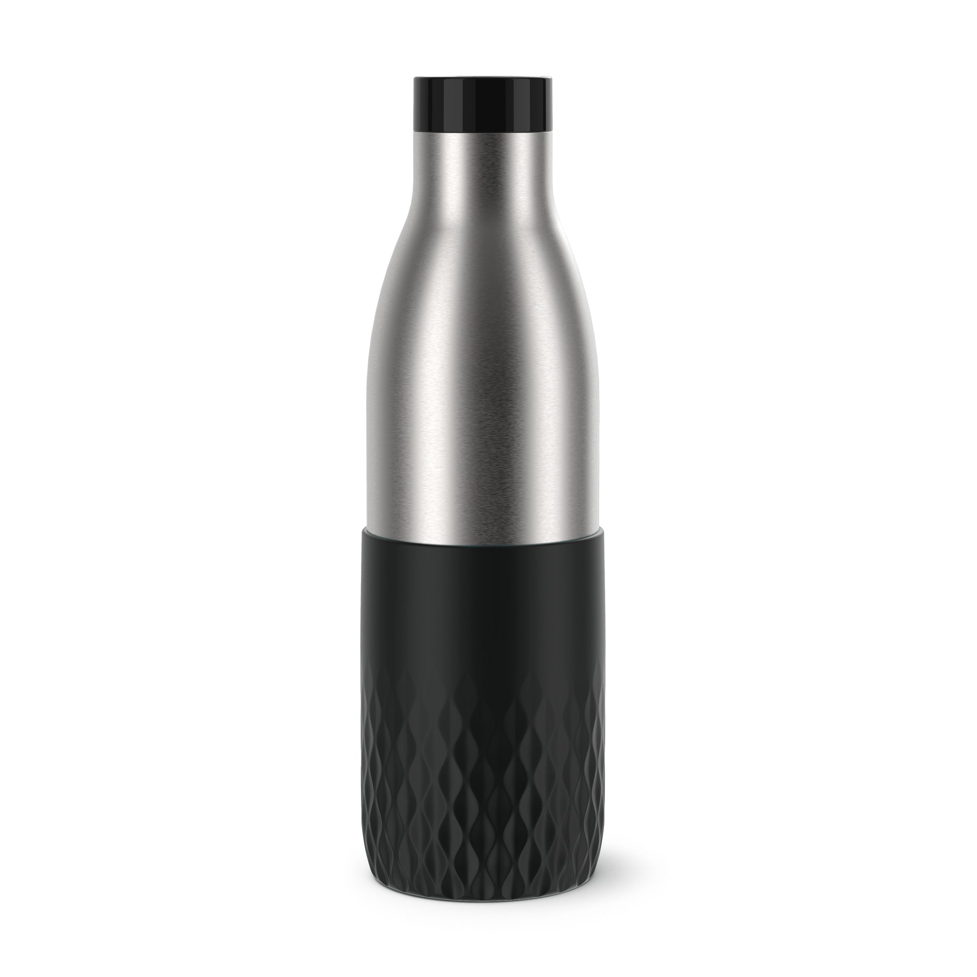 EMSA Bluedrop Isolierflasche 700 ml – Doppelwandig 12 h heiss / 24 h kalt, Edelstahl, Druckknopfdeckel