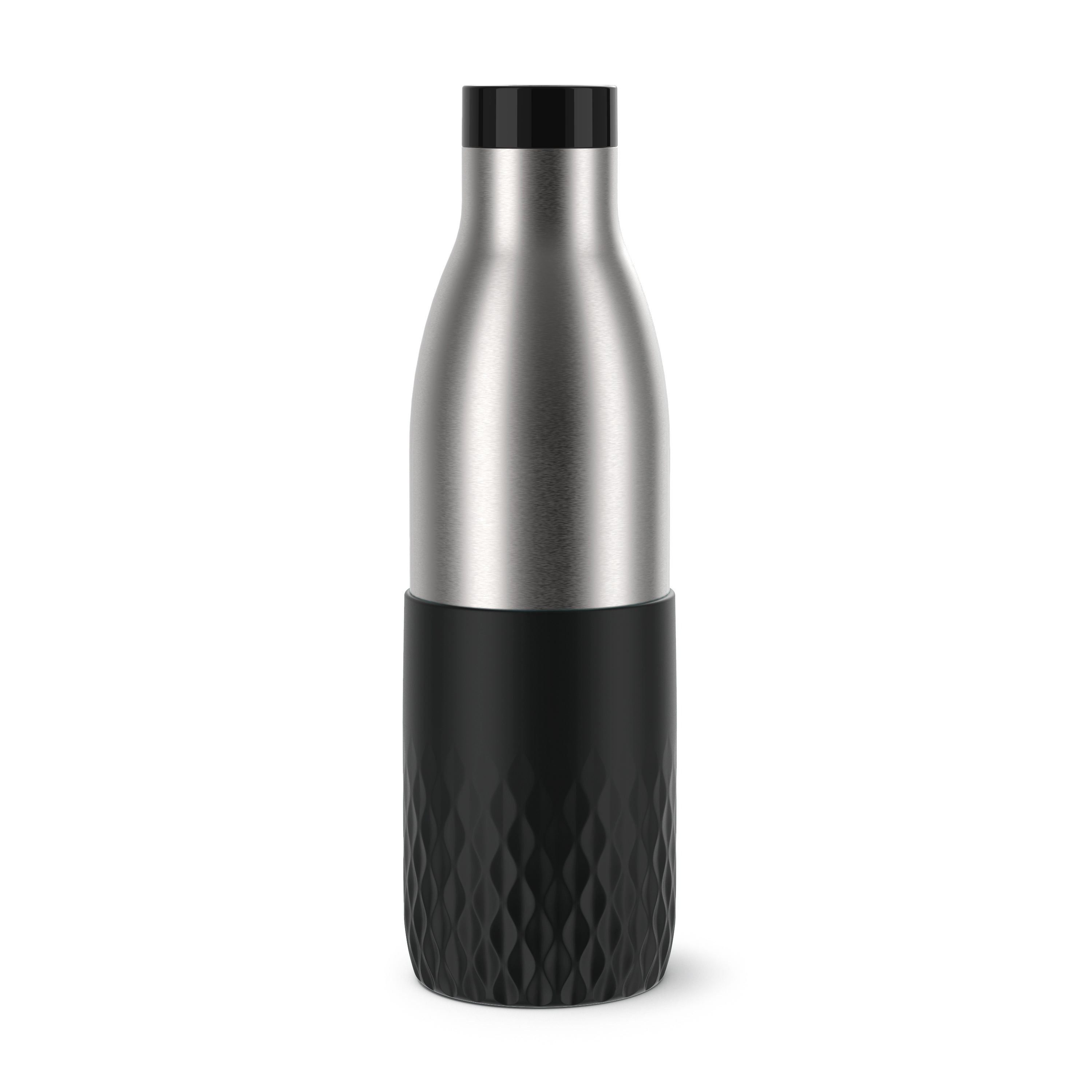 EMSA Bluedrop Isolierflasche 700 ml – Doppelwandig 12 h heiss / 24 h kalt, Edelstahl, Druckknopfdeckel