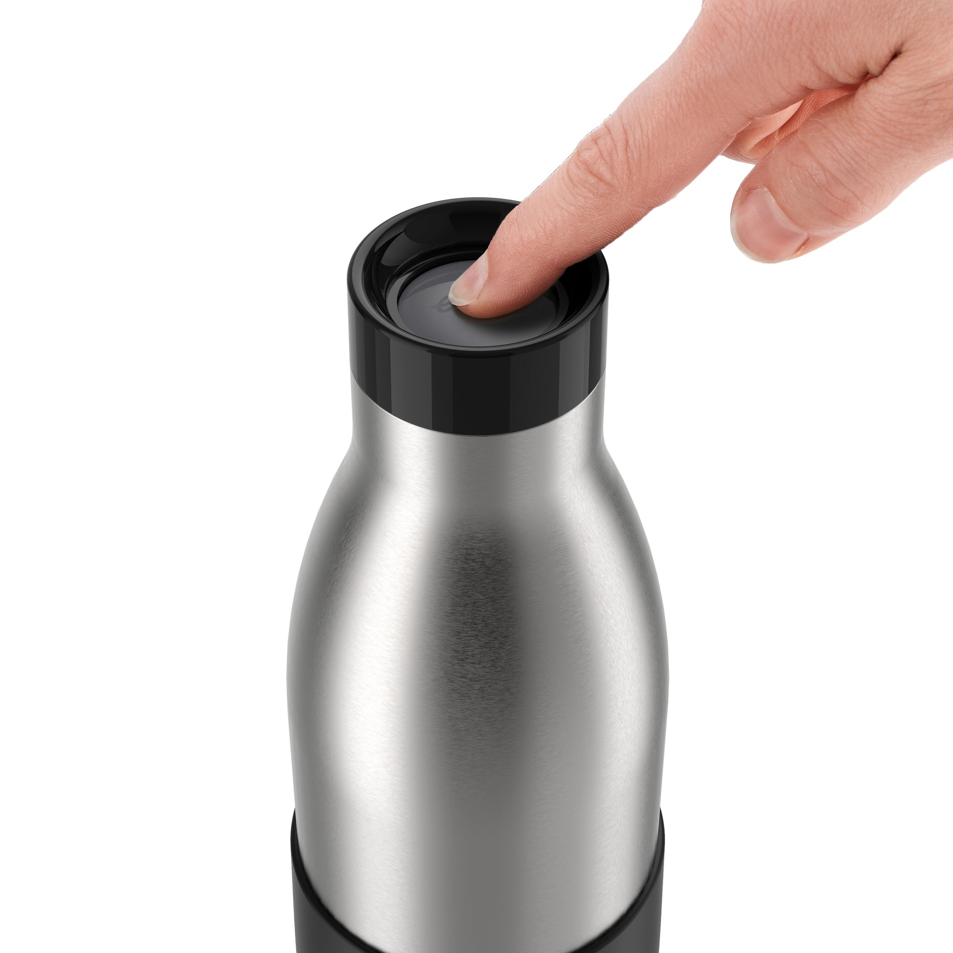 EMSA Bluedrop Isolierflasche 700 ml – Doppelwandig 12 h heiss / 24 h kalt, Edelstahl, Druckknopfdeckel
