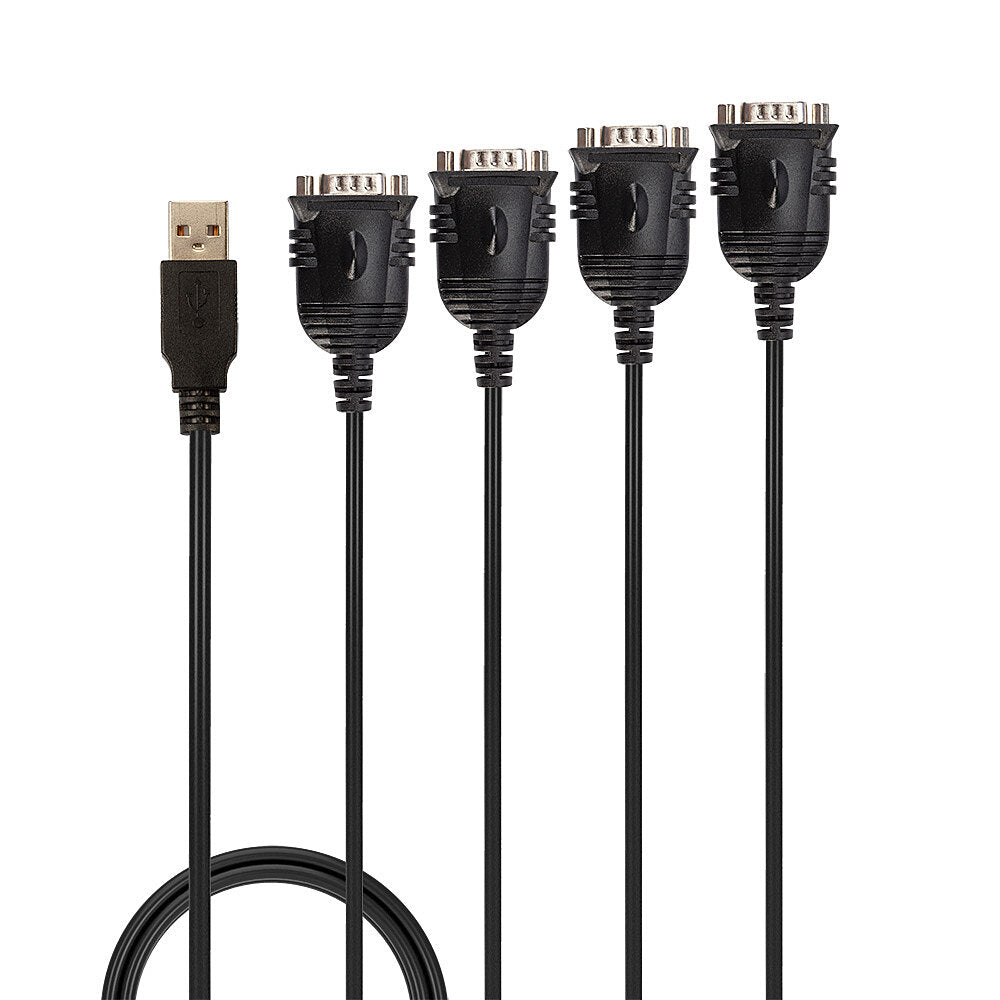 Lindy 42675 Seriell-Adapter USB-A zu 4× DB-9 – PL2303RA, 230 Kbit/s, 0,94 m – Schwarz