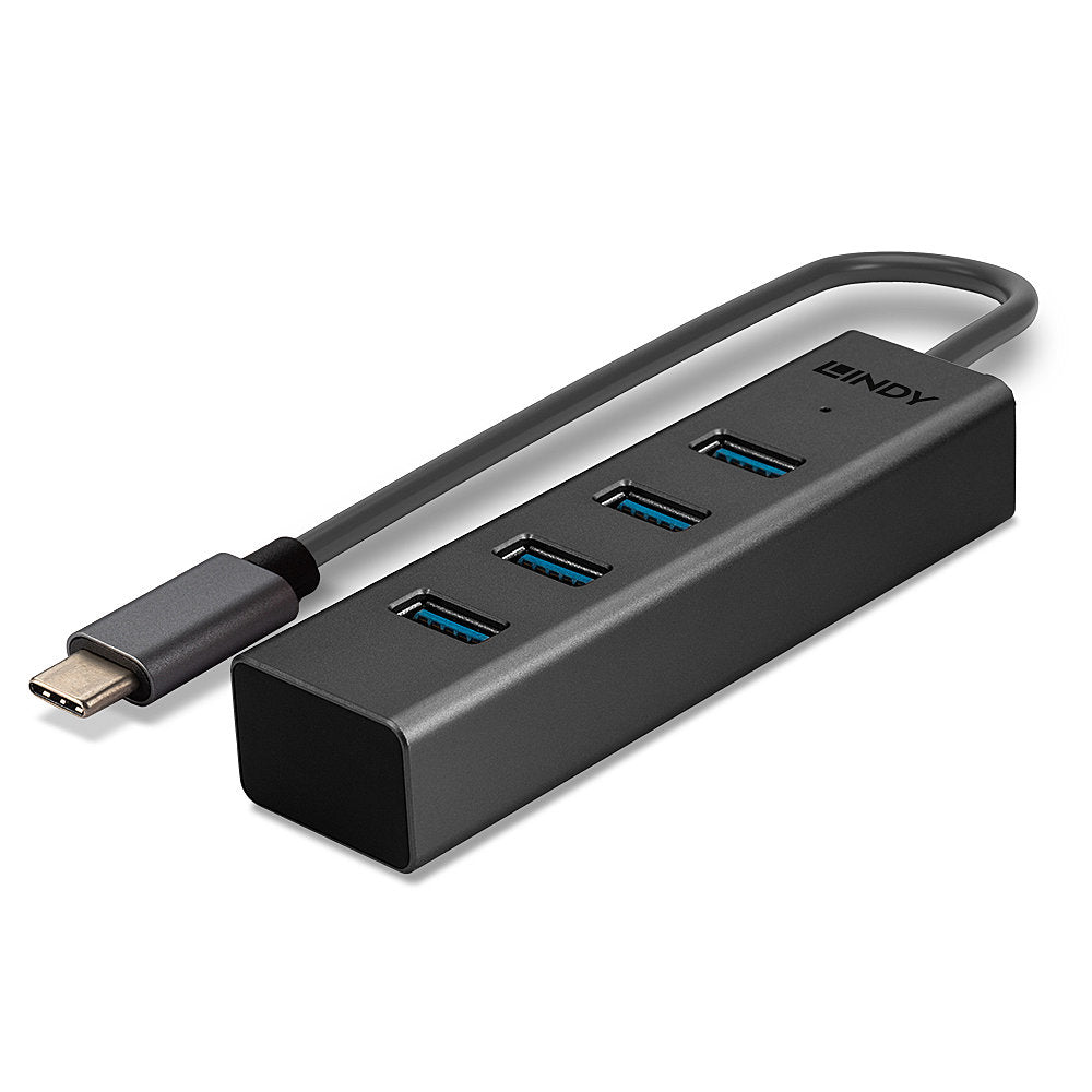 Lindy 43325 USB-Hub – USB-C, 4× USB-A