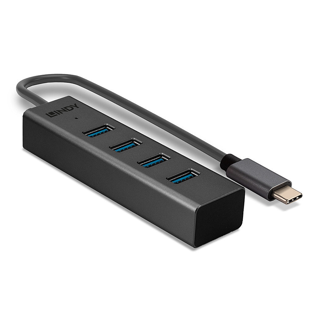 Lindy 43325 USB-Hub – USB-C, 4× USB-A