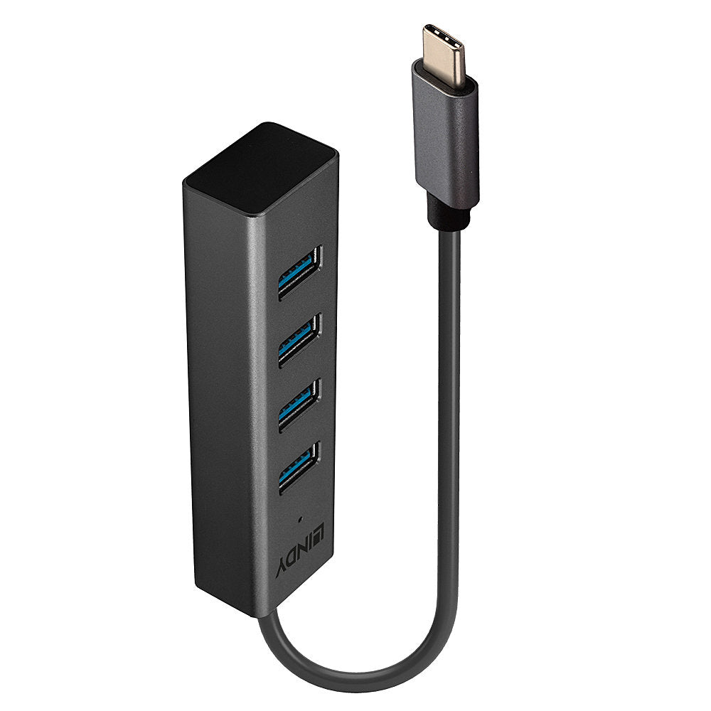 Lindy 43325 USB-Hub – USB-C, 4× USB-A
