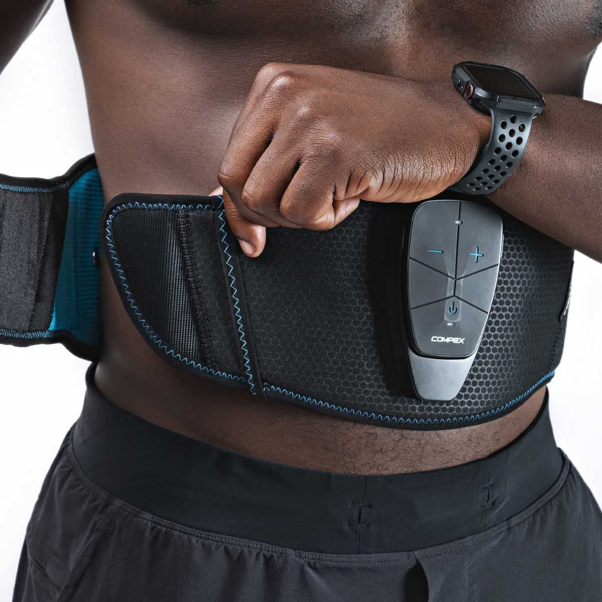 Compex Massagegerät (elektrisch) COREBELT 5.0 – EMS, 9 Programme – S/M (65–85 cm) – Schwarz