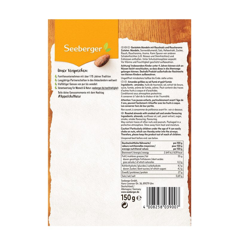 Seeberger Mandeln – geröstet & gesalzen – 150 g