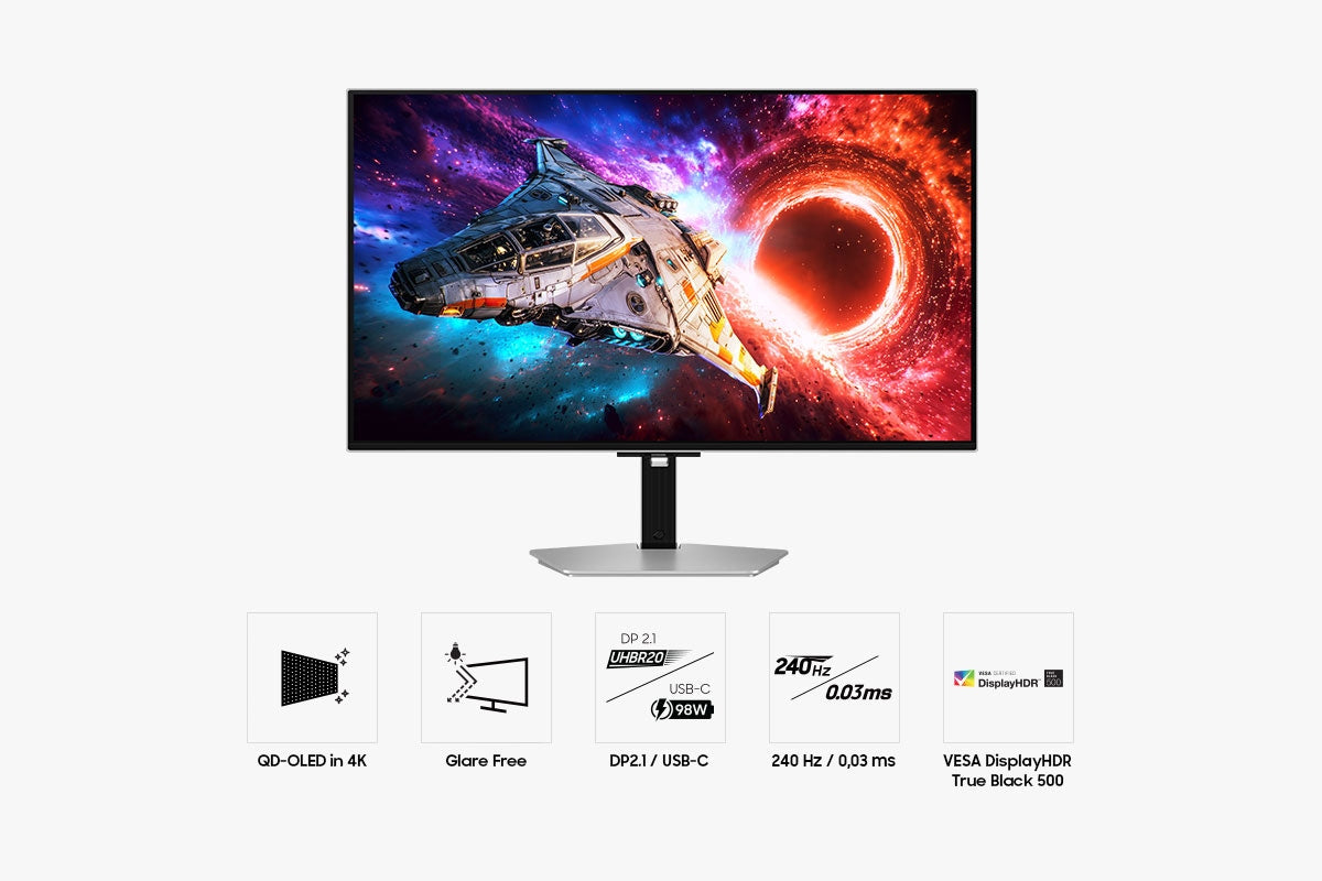 Samsung Odyssey G8 (G80SH) – 32", 3840 × 2160 (4K), OLED, 240 Hz, USB‑C 98 W, DisplayHDR True Black 500
