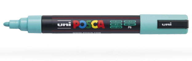 Uni-Ball POSCA PC-5M Paint Marker – Rundspitze, 1,8–2,5 mm, wasserbasiert, permanent, aquagrün