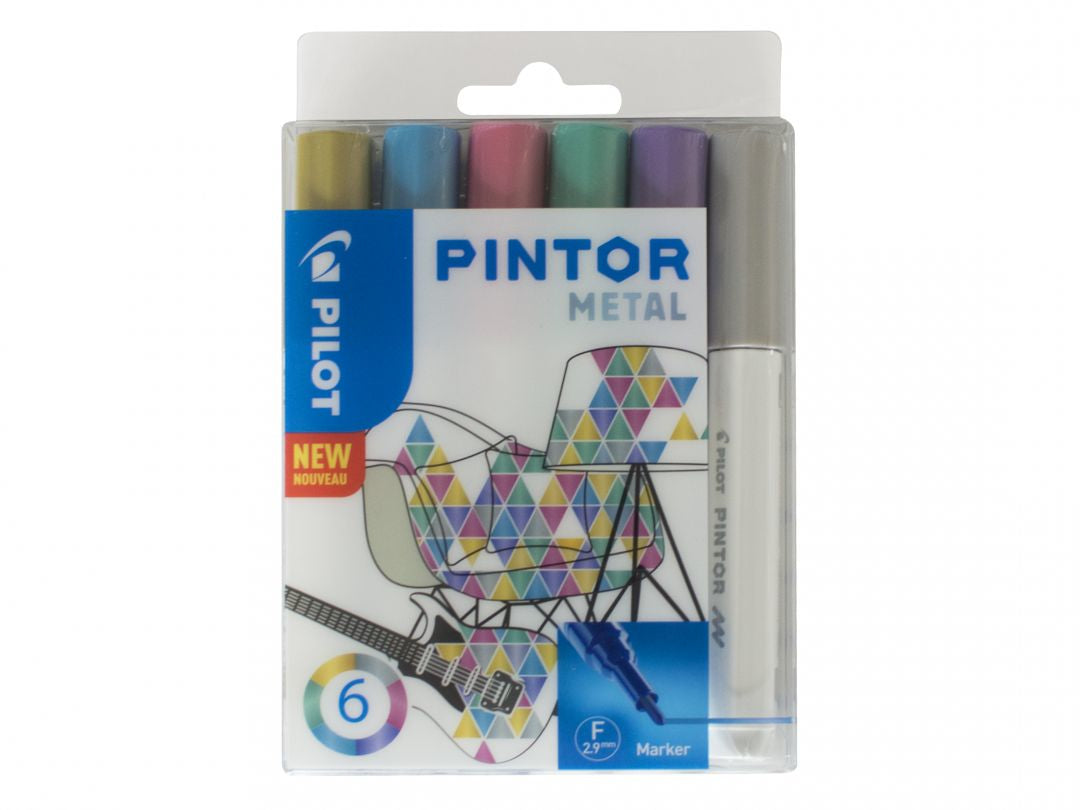 Pilot Kreativ-/Pigmentmarker – 6 Farben, 6er Set, deckend, geruchsarm – für viele Oberflächen