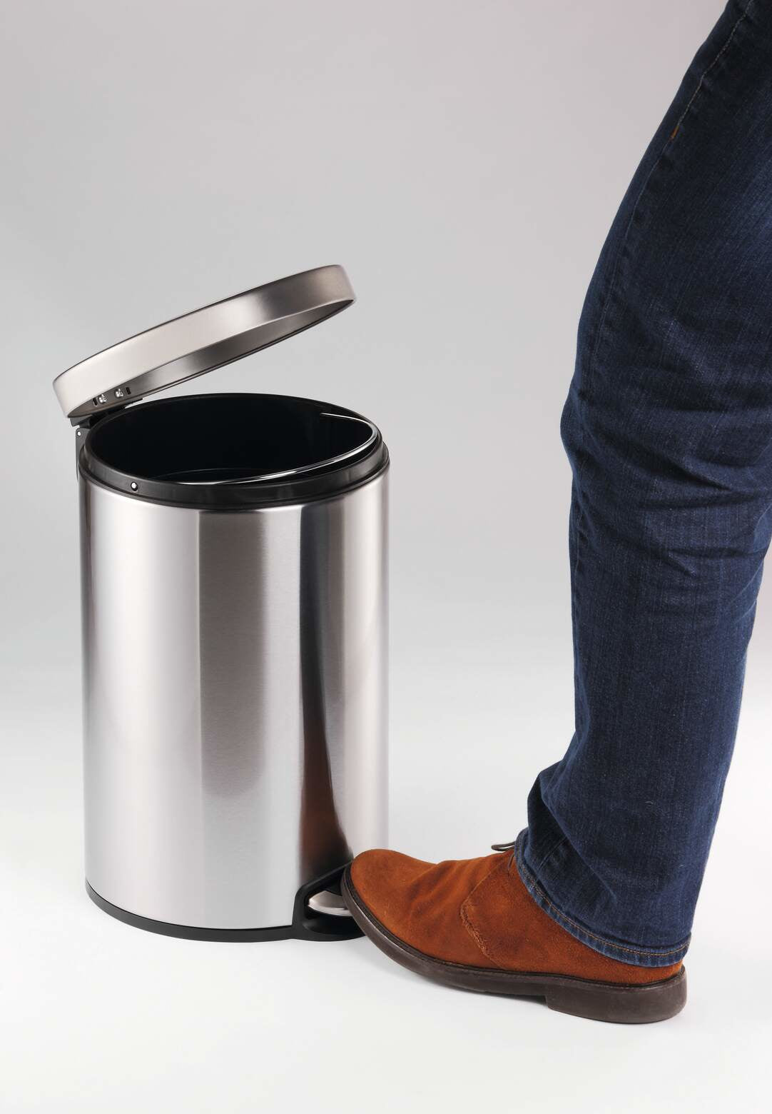 Durable Papierkorb – 30 l – Edelstahl – Ø 290 × H 355 mm