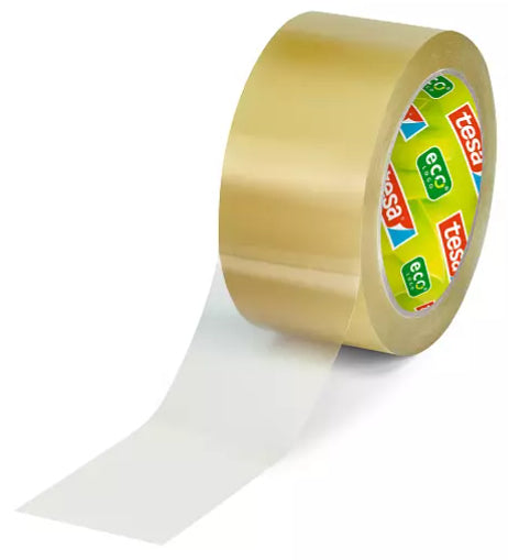 tesa Verpackungsband – 50 mm × 66 m, transparent, stark, eco:plus