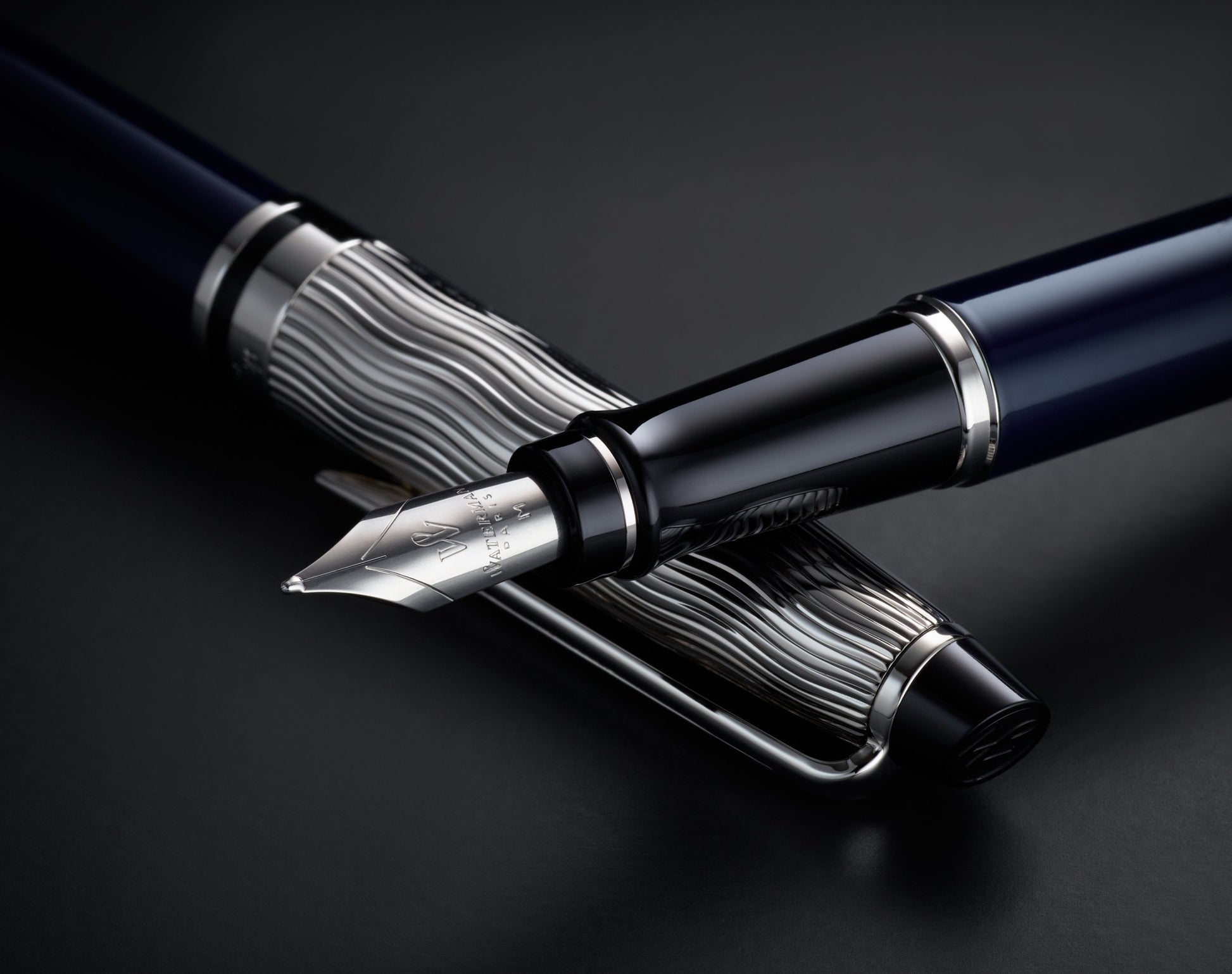 Waterman Expert L'Essence du Bleu, palladium-plattiert – Feine Feder – blau