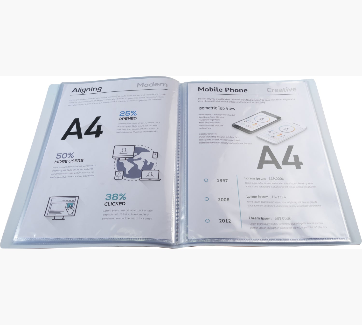 Exacompta Aquarel Sichtbuch 88360E, für A4, 30 Hüllen – Polypropylen (PP) – Mehrfarbig, 5er-Pack