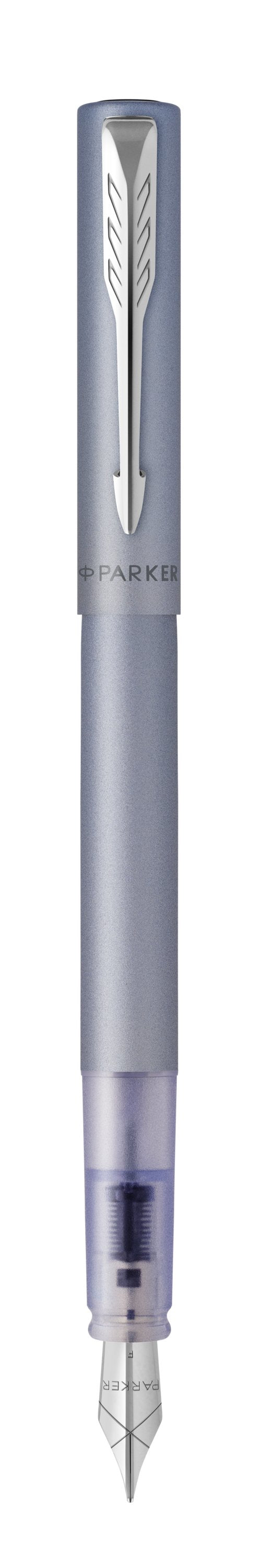 Parker Vector XL Metallic Silber Blau – Füllfederhalter – M – silber – Edelstahl – Geschenkbox