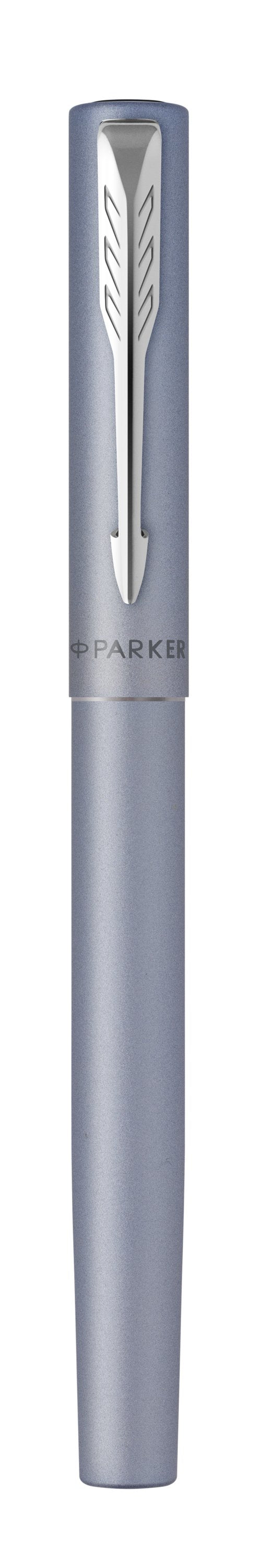 Parker Vector XL Metallic Silber Blau – Füllfederhalter – M – silber – Edelstahl – Geschenkbox