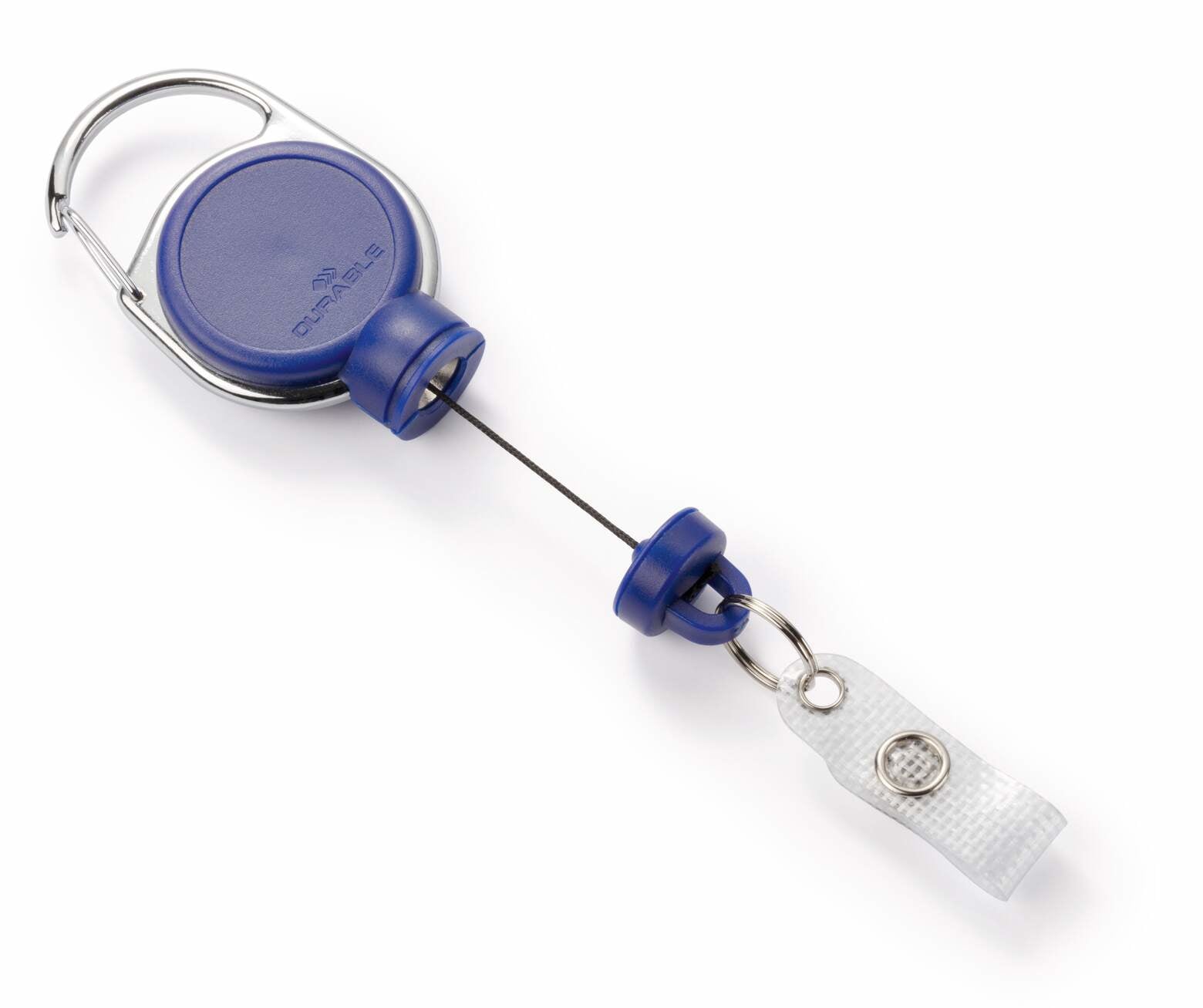 Durable Jojo Extra Strong Ausweishalter – blau, Metall, L 600 mm, Druckknopfschlaufe