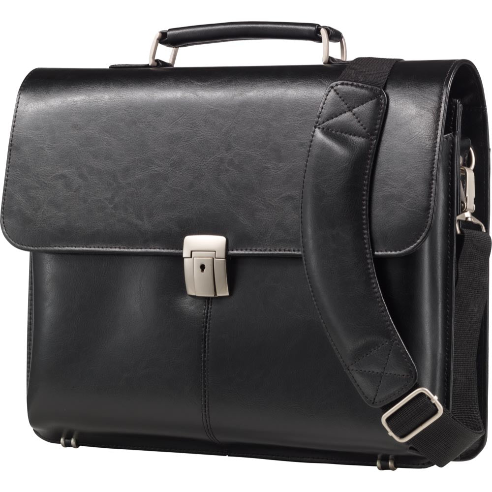 Alassio FAENZA – Lederaktentasche, Sperrschloss, 15", Schwarz, 32,5 × 41 × 12 cm