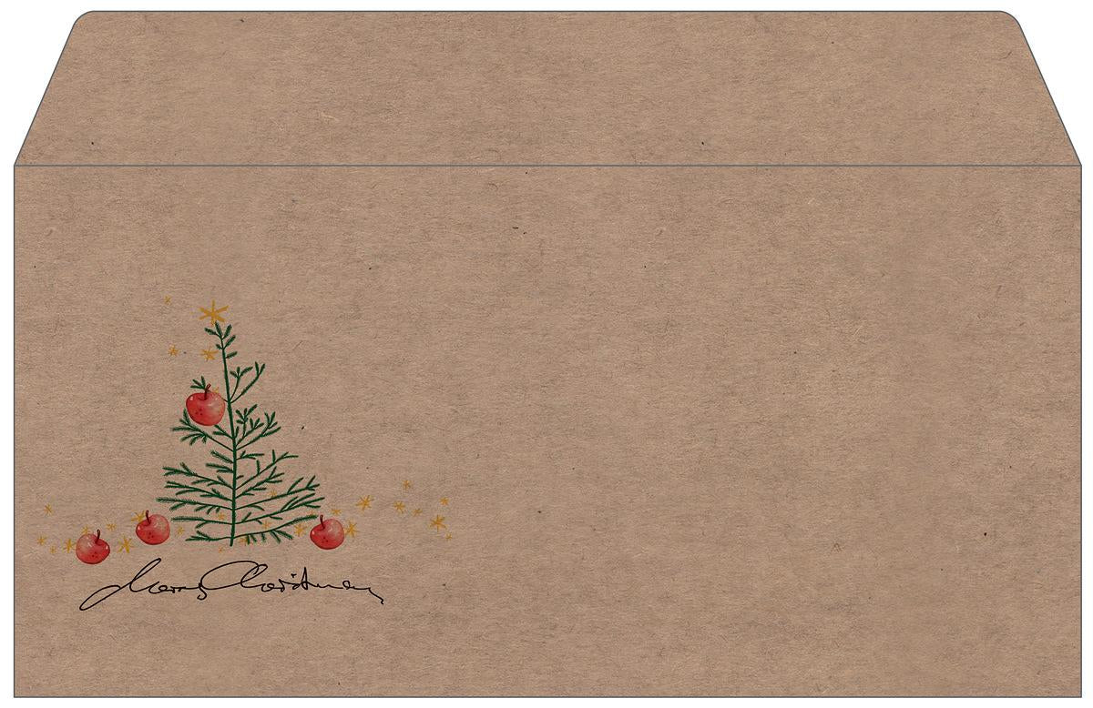 Sigel Weihnachts-Couvert C5/6 Weihnachten mit Äpfeln, mehrfarbig, gummierte Klappe, 100 g/m² – 50 Stk.