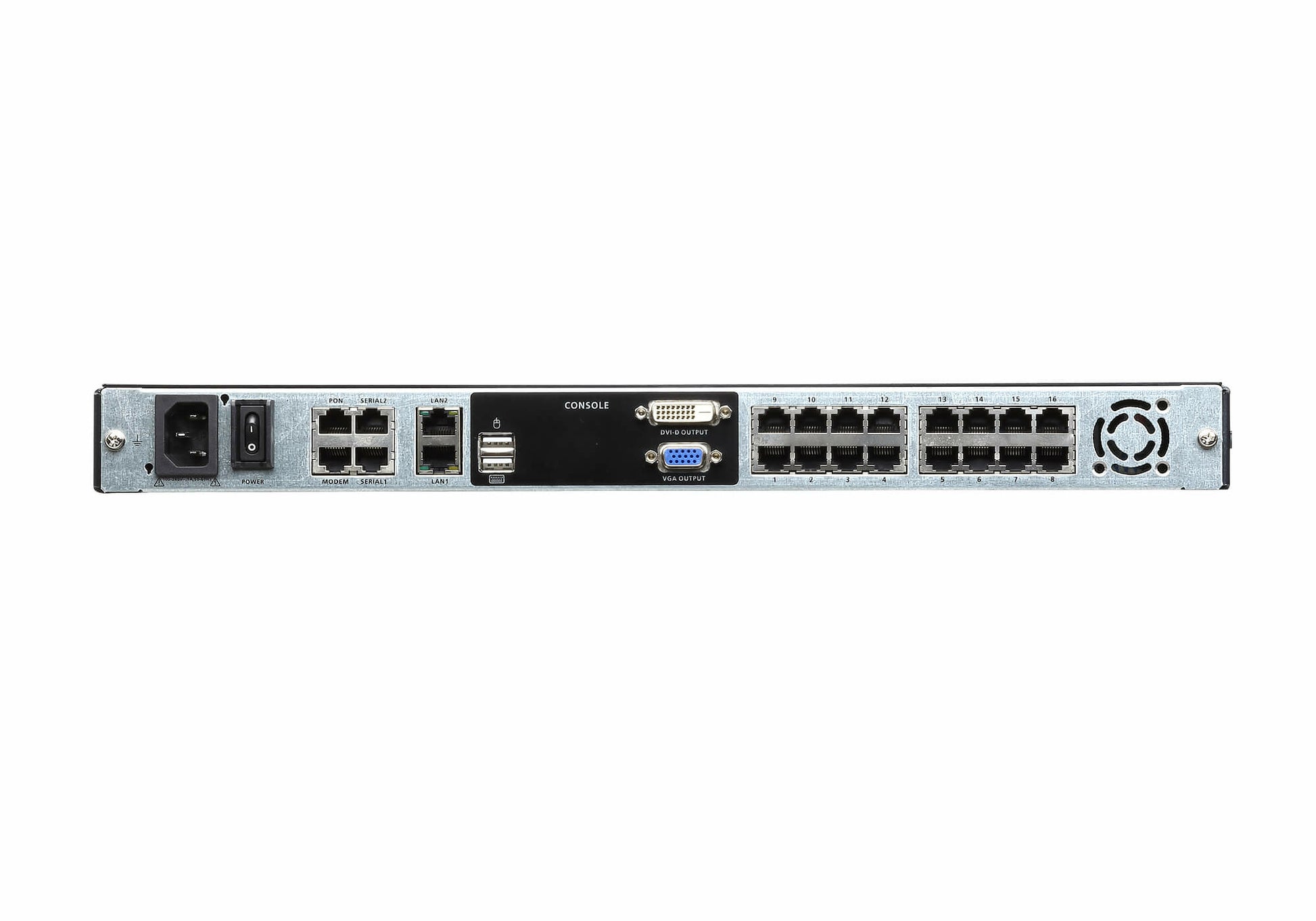 ATEN KL1116VN – KVM-Switch – 16-Port, 19" 1U Dual-Rail, 48 cm LCD, US-Layout, Schwarz