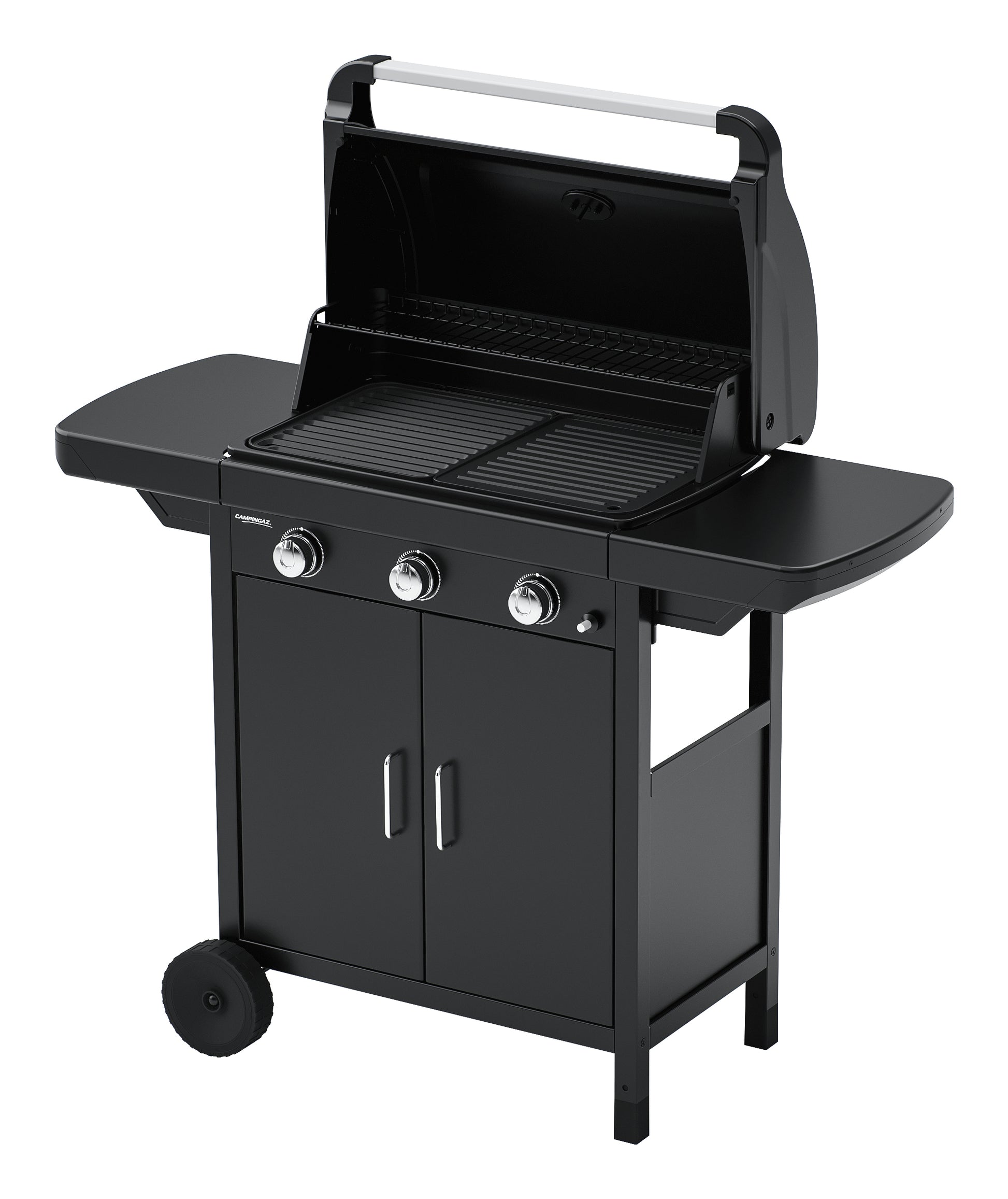 Campingaz Gasgrill 3 Series Onyx – 3 Brenner, 7500 W, Kochfläche 61×35 cm, Seitenkochstelle – schwarz