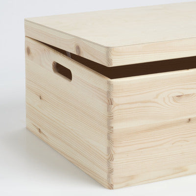 Zeller Present Aufbewahrungsbox (mit Deckel) – Holz (Kiefer) – Beige – mit Griff – 600 × 240 × 400 mm
