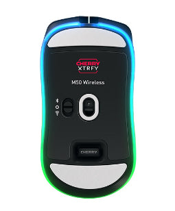 CHERRY XTRFY M50 – Gaming-Maus – Kabellos (Bluetooth/2,4 GHz), 12000 DPI, rechts, Schwarz