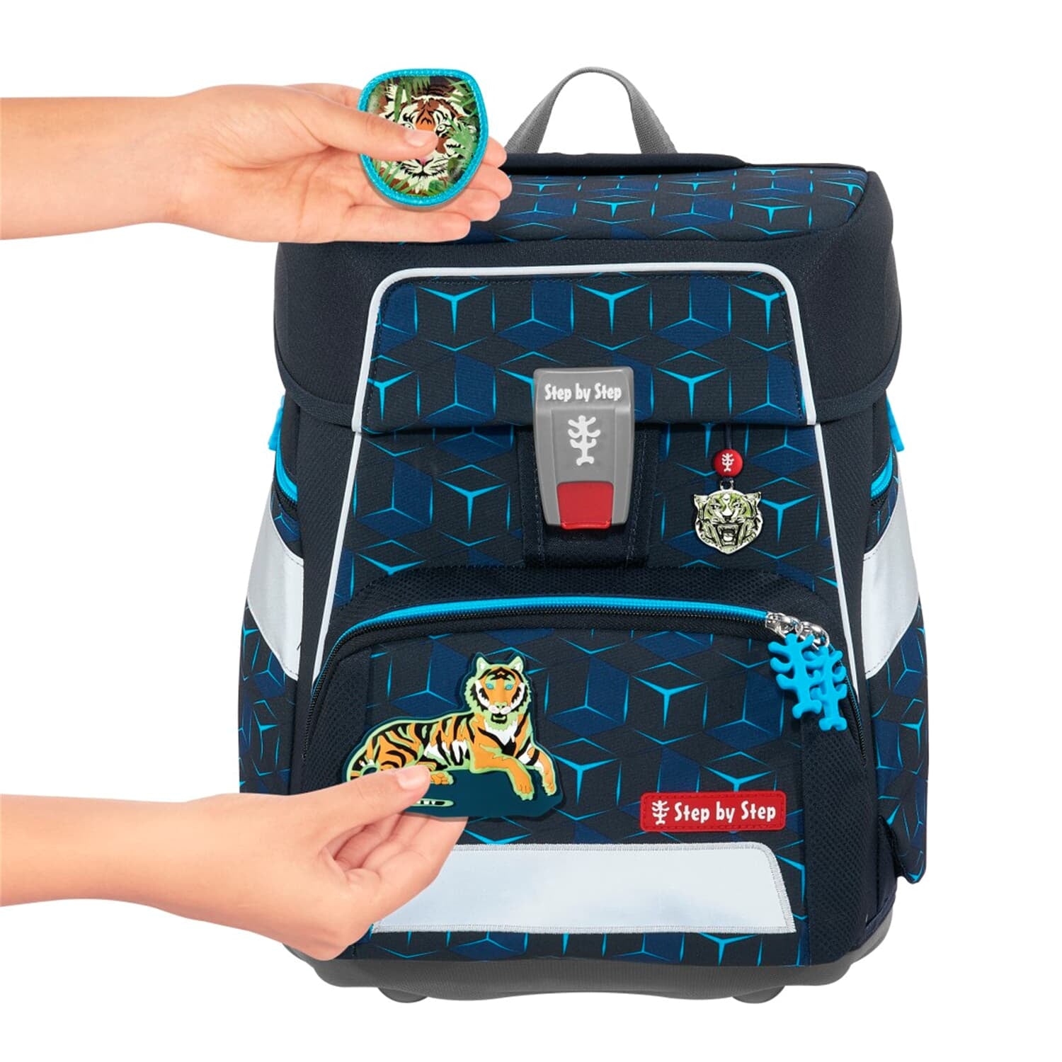 Step by Step Schulrucksack-Set – 5-teilig – Tiger Night Kimba – Recycelte Materialien