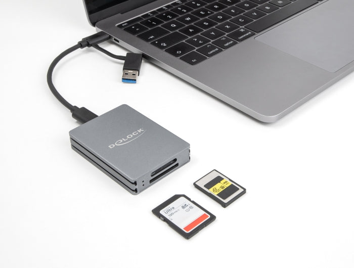 DeLOCK Kartenleser – CFexpress Typ A, SD/SDHC/SDXC (UHS-II) – USB-C 3.2 Gen 2 – 10 Gbit/s