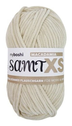 myBoshi Chenille Samt XS Garn Fein Hellbeige – 50 g, 90 m, Nadel 5 mm, 100% Polyester, 1 Stk.
