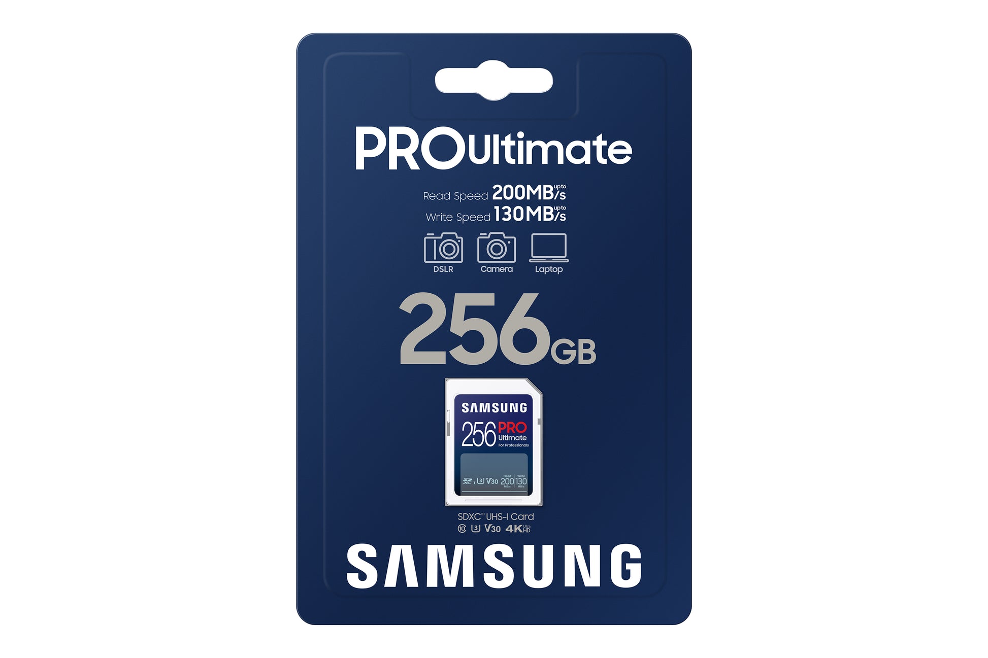 Samsung MB-SY256S SDXC 256 GB – UHS-I, U3, V30, 200/130 MB/s, Weiss