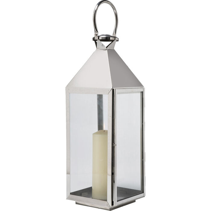 KARE Design Giardino Laternen-Set – Glas & Edelstahl, mehrfarbig – 24 × 71 × 23 cm – 4-teilig