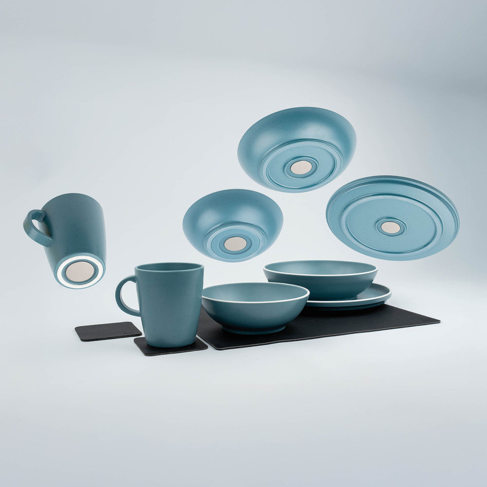 Silwy Geschirrset – Kunststoff, Blau, 11-teilig