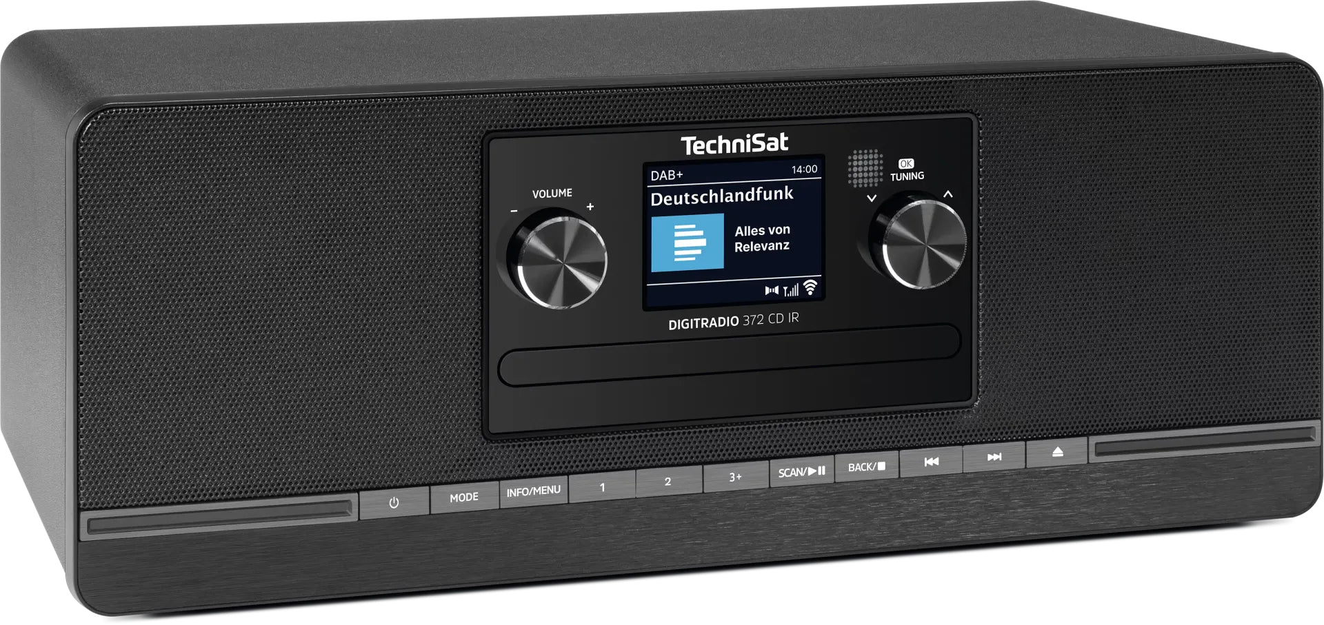 TechniSat DigitRadio 372 CD IR – Internetradio, DAB+/UKW, Bluetooth, WLAN – Schwarz