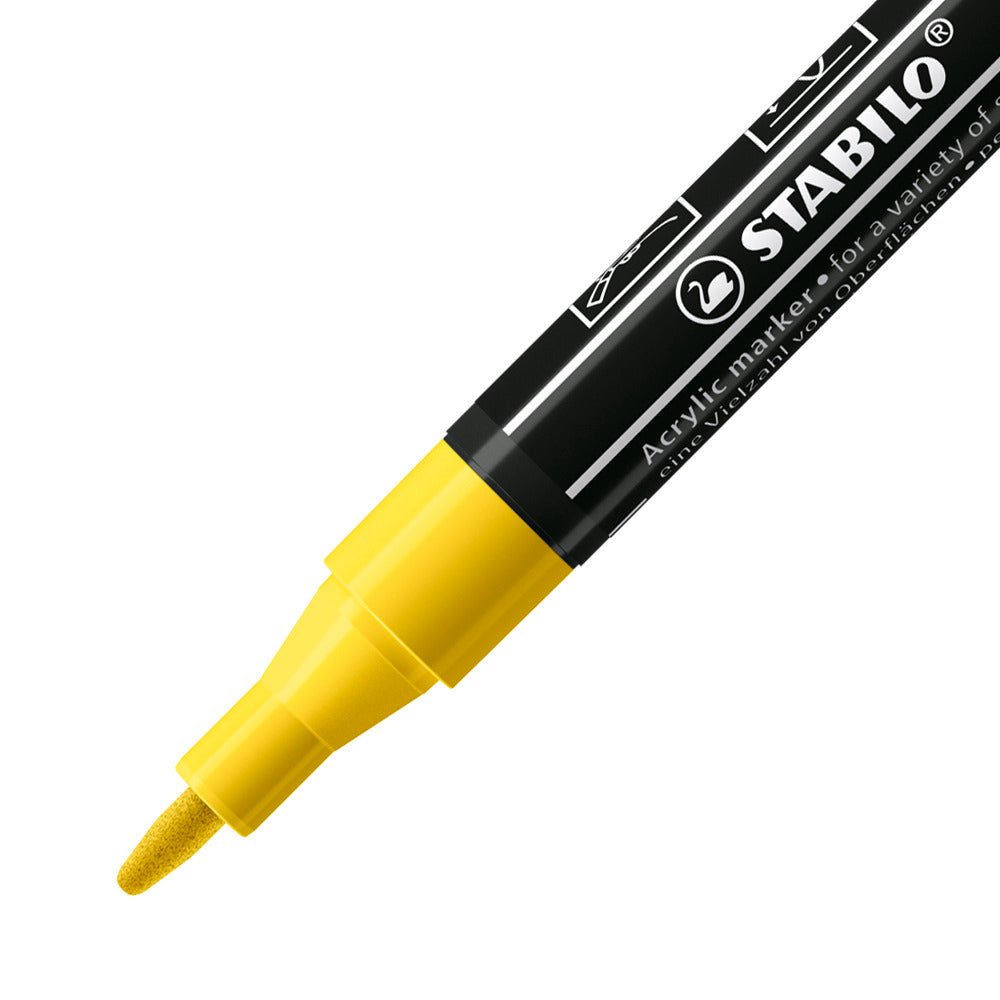 STABILO FREE T100 Acrylmarker – Rundspitze 1–2 mm – 5er-Set (Royal), für Glas