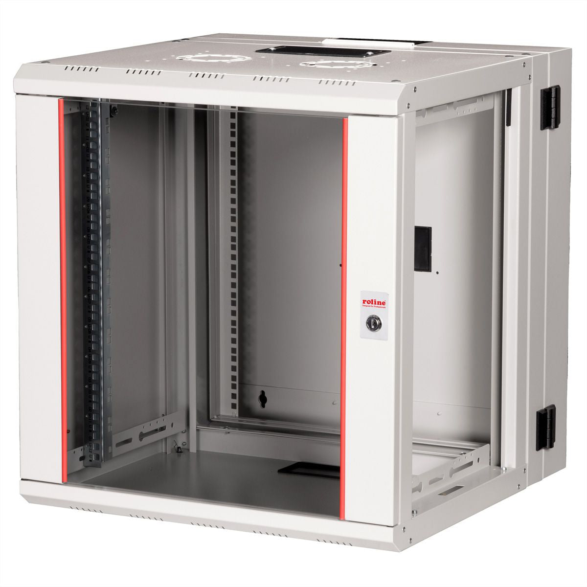 ROLINE Pro – 19" Wandverteiler 12U, IP20, abschliessbar, 600 × 600 × 640 mm, lichtgrau, Stahl