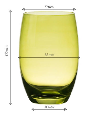 Lunasol Trinkglas Optima – 460 ml, Ø 8,3 cm, Kristallglas, Grün, spülmaschinenfest