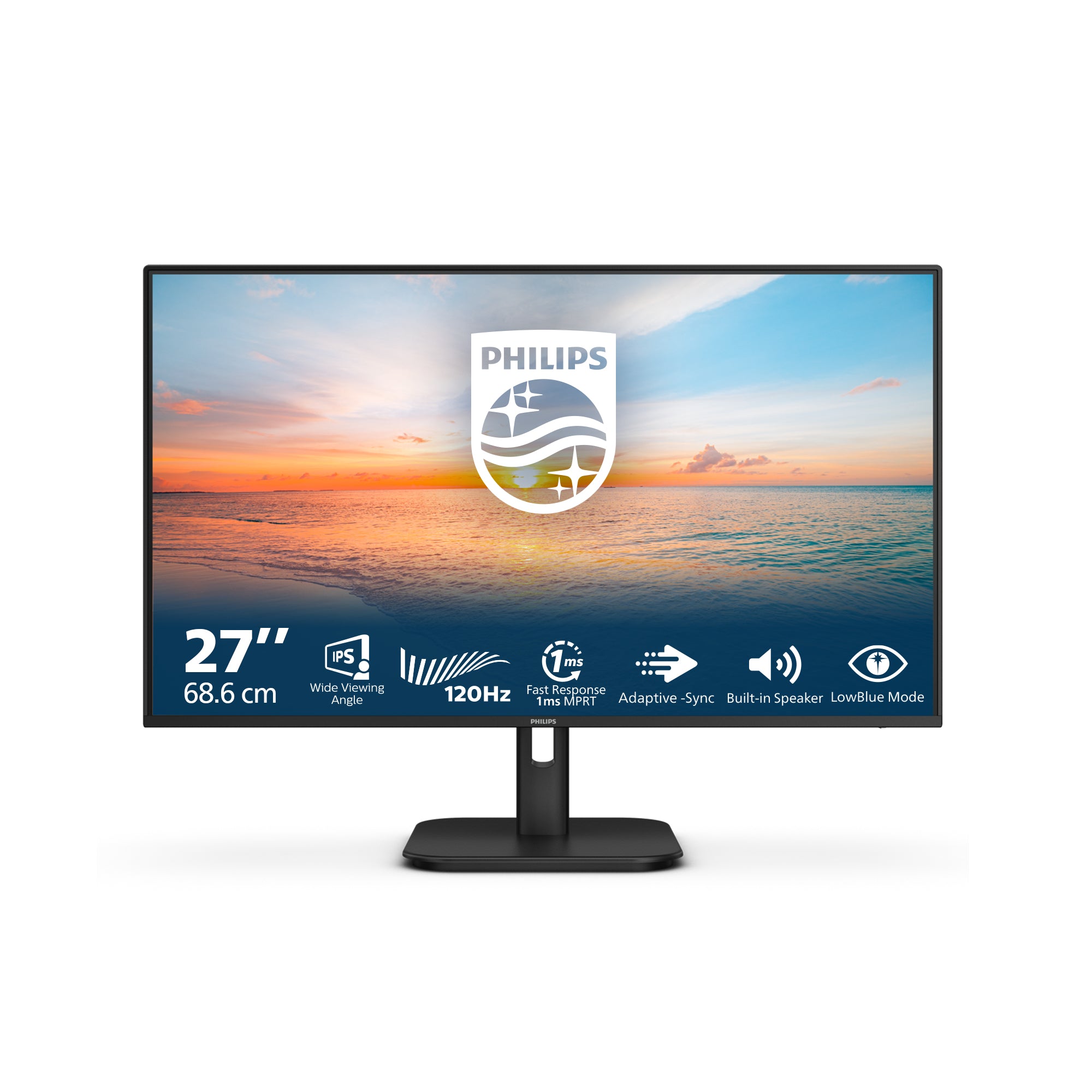 Philips 27E1N1200A/00 – Monitor, 27", 1920 × 1080 (Full HD), IPS, 120 Hz, 300 cd/m², Schwarz