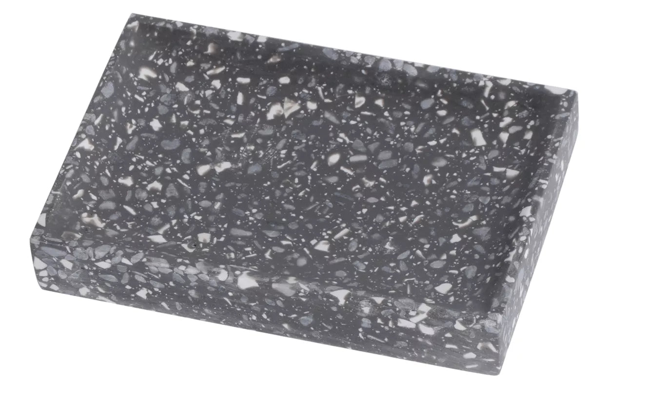 Diaqua Seifenschale Venice – Polyresin, 12×8×2 cm, Anthrazit (rechteckig)